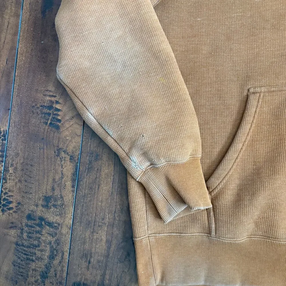 Dickies Thermal Hoodie Mens XL Brown Full Zip Lined Heavy Workwear Utility - Picture 4 of 9